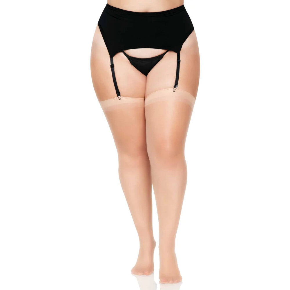 Leg Avenue Plus Size Sheer Stockings Nude UK 16 to 18 - Tease & Please