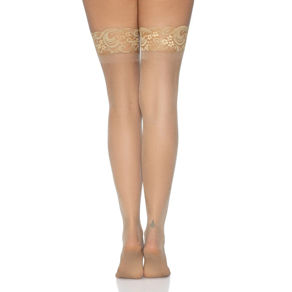 Leg Avenue Stay Up Sheer Thigh Hold Ups Nude UK 8 to 14 - Tease & Please
