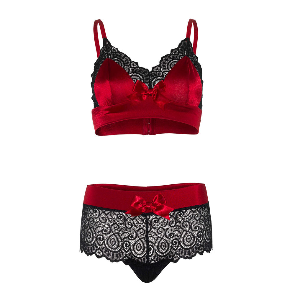 Leg Avenue Satin Spandex Bralette String - Tease & Please