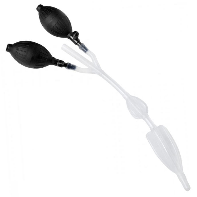 Clean Stream Silicone Inflatable Double Bulb Enema System - Tease & Please