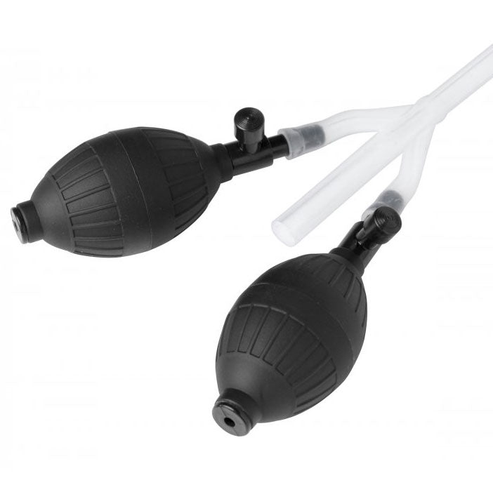 Clean Stream Silicone Inflatable Double Bulb Enema System - Tease & Please
